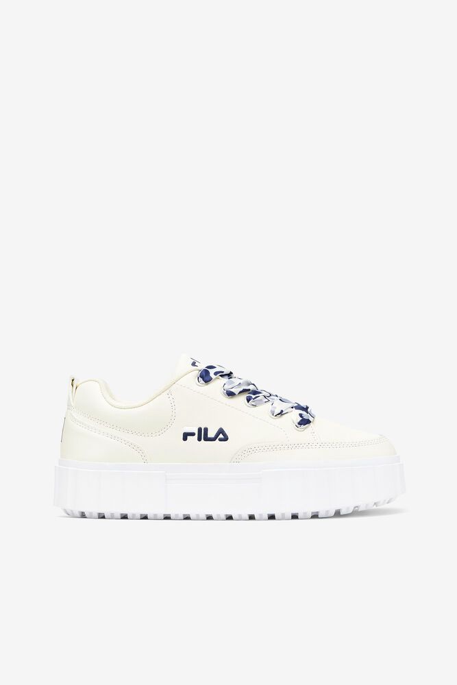 Fila Sandblast Low Satin Lace White Sneakers Womens - NZ 79102-DJLP